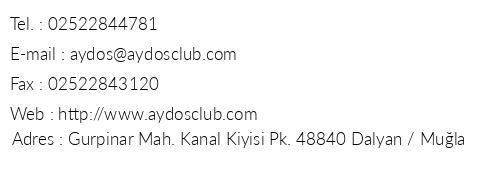 Aydos Club telefon numaralar, faks, e-mail, posta adresi ve iletiim bilgileri